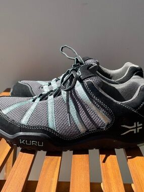 KURU Chicane Trail Hiking Shoes Black Gray Blue Women's 11 Athletic Sneakers